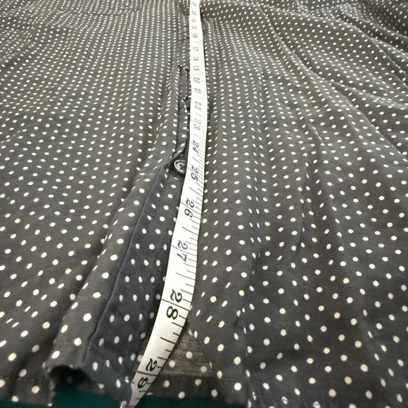 VAN HEUSEN Women Gray White‎ Polka Dot Roll Tab Sleeve Button Up Shirt XL - Picture 6 of 7